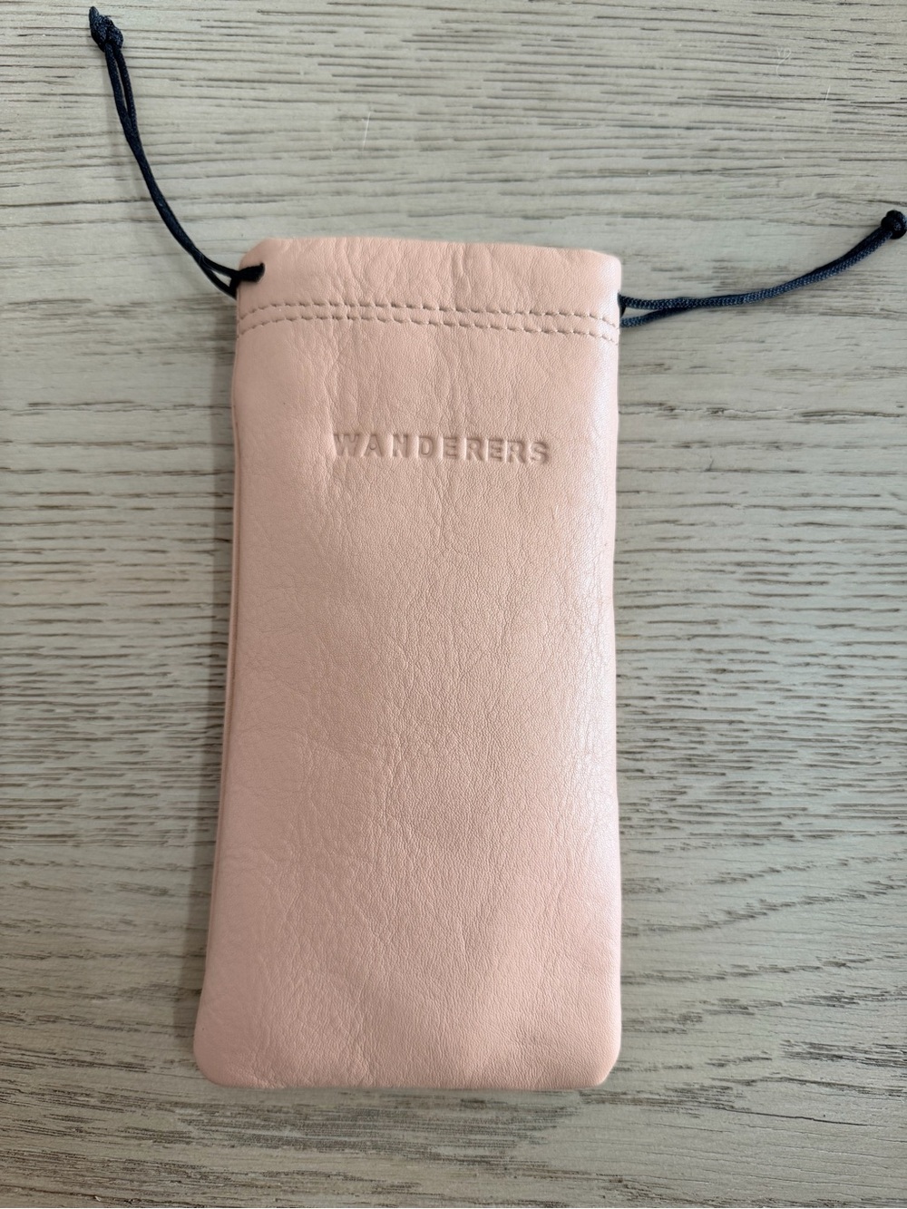 Wanderers Pink Leather Drawstring Pouch